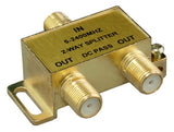 F-Type 2-Way Coaxial Cable Splitter AllCables4U
