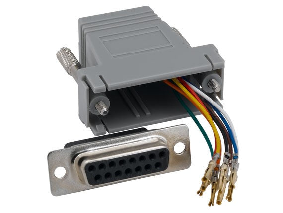 Gray Color DB15 Female to RJ45 Modular Adapter AllCables4U