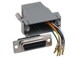 Gray Color DB15 Female to RJ45 Modular Adapter AllCables4U
