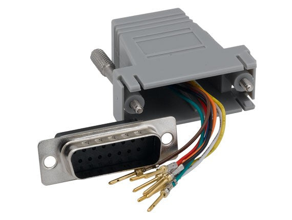 Gray Color DB15 Male to RJ45 Modular Adapter AllCables4U
