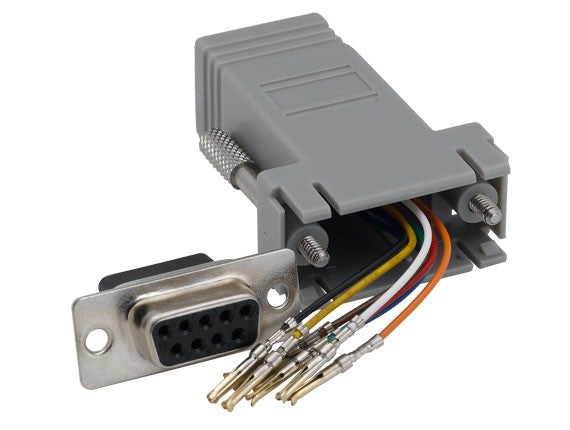 Gray Color DB9 Female to RJ45 Modular Adapter AllCables4U
