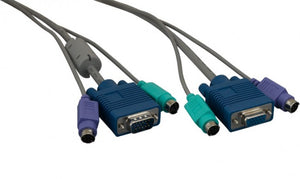 Super VGA M/F + PS/2 Keyboard & Mouse with Ferrite Premium 3 in 1 KVM Cable AllCables4U