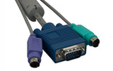 Super VGA M/F + PS/2 Keyboard & Mouse with Ferrite Premium 3 in 1 KVM Cable AllCables4U