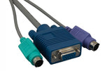 Super VGA M/F + PS/2 Keyboard & Mouse with Ferrite Premium 3 in 1 KVM Cable AllCables4U