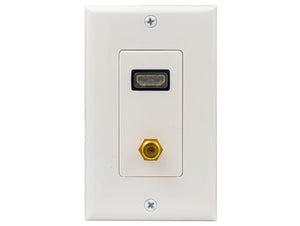 HDMI + F Connector Wall Plate AllCables4U