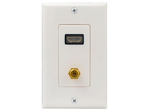 HDMI + F Connector Wall Plate AllCables4U