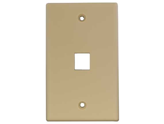 Ivory Color 1-Port Wall Plate For Keystone Insert AllCables4U