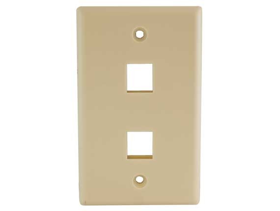 Ivory Color 2-Port Wall Plate For Keystone Insert AllCables4U