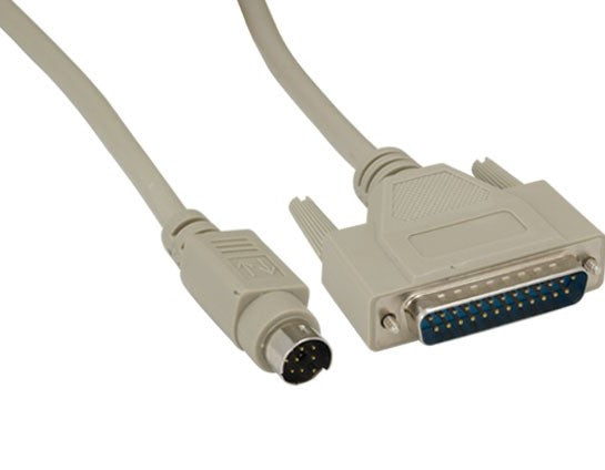 Mini DIN 8-Pin Male to DB25 Male  ( Mac to ImageWriter I ) Printer Cable AllCables4U