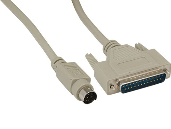 Mini DIN 8-Pin Male to DB25 Male( Mac to Modem) Cable AllCables4U