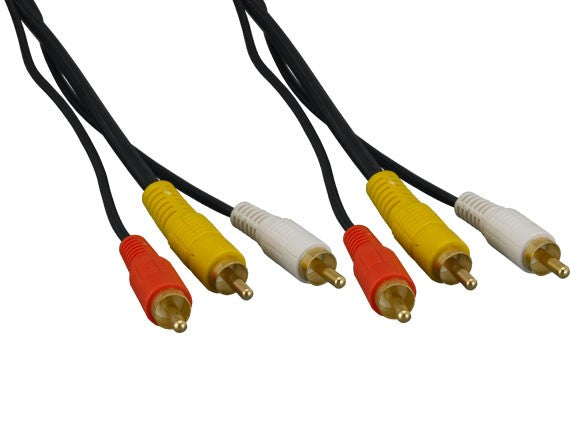 Premium 3 RCA Male to 3 RCA Male Composite Video + Audio Cable AllCables4U
