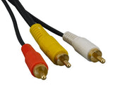 Premium 3 RCA Male to 3 RCA Male Composite Video + Audio Cable AllCables4U