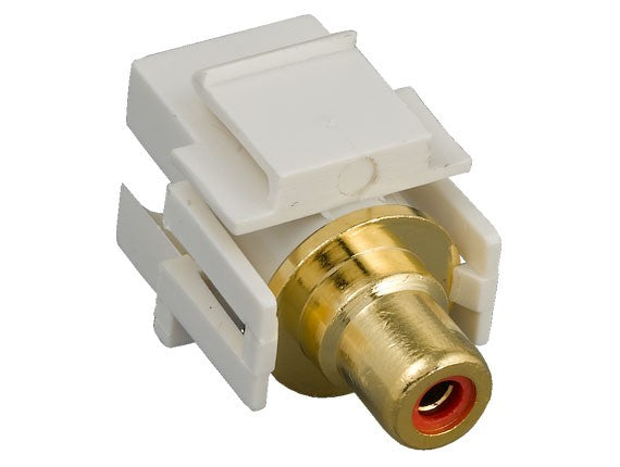 Red Center RCA Female to Female Recessed Keystone Jack AllCables4U