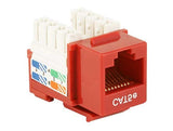 Red Color Cat5e 110 Type Punch Down Keystone Jack AllCables4U