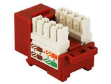Red Color Cat5e 110 Type Punch Down Keystone Jack AllCables4U