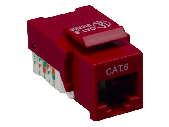Red Color Cat6 110 Type Punch Down Keystone Jack AllCables4U