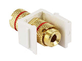 Red Ring Banana Female to Female Insert Module Keystone Jack AllCables4U