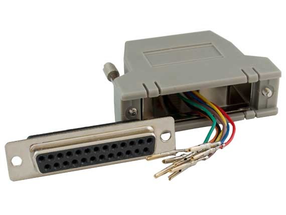 Shielded Gray Color DB25 Female to RJ45 Modular Adapter AllCables4U