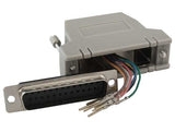 Shielded Gray Color DB25 Male to RJ45 Modular Adapter AllCables4U