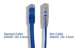 Blue Color Slim Cat6a UTP Snagless Network Patch Cable AllCables4U