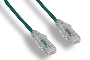 Green Color Slim Cat6a UTP Snagless Network Patch Cable AllCables4U