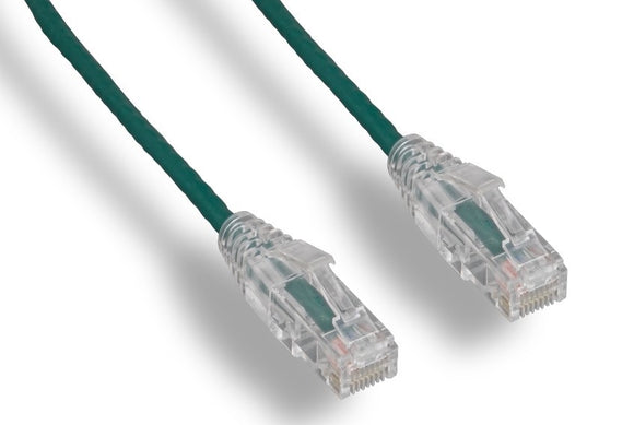 Green Color Slim Cat6a UTP Snagless Network Patch Cable AllCables4U