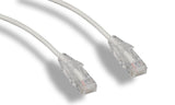 White Color Slim Cat6a UTP Snagless Network Patch Cable AllCables4U