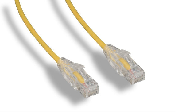 Yellow Color Slim Cat6a UTP Snagless Network Patch Cable AllCables4U
