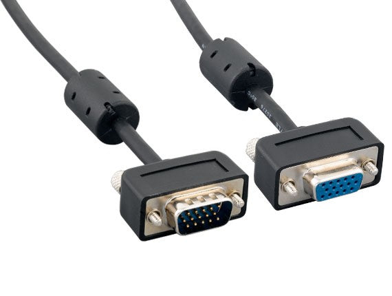 Slim SVGA HD15 Male to HD15 Female Monitor Cable With Ferrite AllCables4U