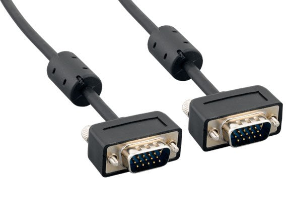 Slim SVGA HD15 Male to HD15 Male Monitor Cable With Ferrite AllCables4U