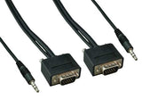 Slim SVGA HD15 Male to HD15 Male Monitor Cable With 3.5mm Stereo Audio AllCables4U