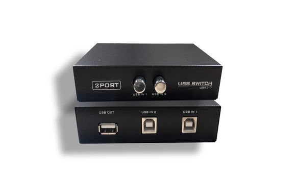 Push Button Style USB 2.0 1A/2B 2-Port Manual Data Switch Box AllCables4U
