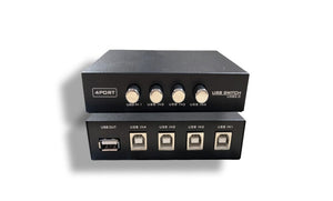 Push Button Style USB 2.0 1A/4B 4-Port Manual Data Switch Box AllCables4U
