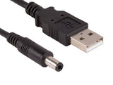 USB Type 2.0 A Male to DC 5.5mm ╳ 2.1mm Power Cable AllCables4U