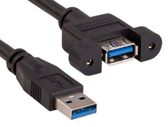 USB 3.0 A Male to A Female Panel Mount Extension Cable AllCables4U