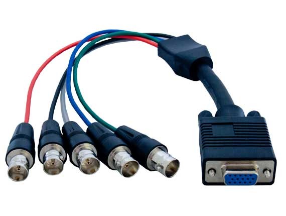 Standard VGA HD15 Female to 5 ╳ BNC Female Monitor Cable AllCables4U