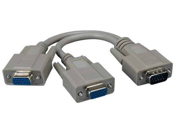 Standard VGA HD15 Male to 2 ╳ HD15 Female Monitor Splitter Cable AllCables4U
