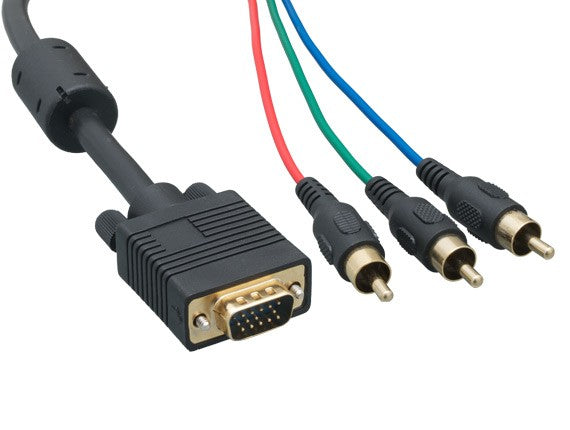 Standard VGA HD15 Male to 3 ╳ RCA Male Component Video Cable AllCables4U