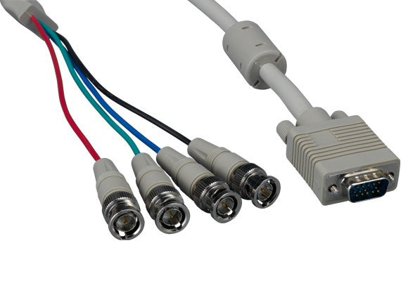 Standard VGA HD15 Male to 4 ╳ BNC Male Monitor Cable AllCables4U