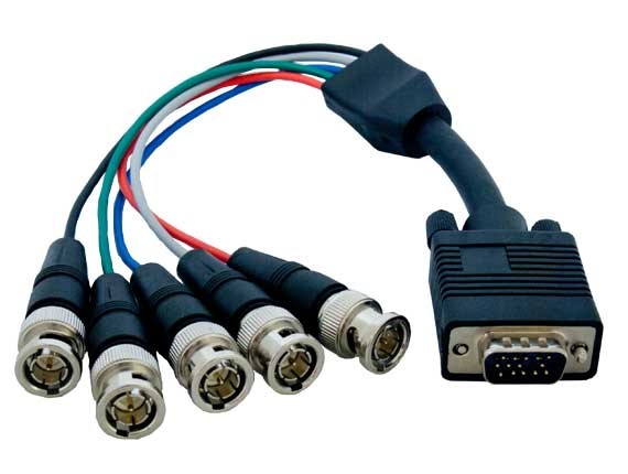 Standard VGA HD15 Male to 5 ╳ BNC Male Monitor Cable AllCables4U