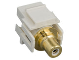 White Center RCA Female to Female Recessed Keystone Jack AllCables4U