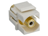 White Center RCA Female to Female Recessed Keystone Jack AllCables4U