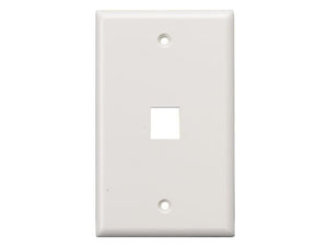 White Color 1-Port Wall Plate For Keystone Insert AllCables4U