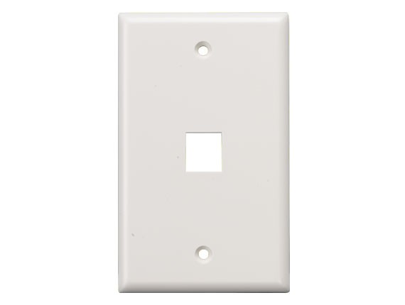 White Color 1-Port Wall Plate For Keystone Insert AllCables4U