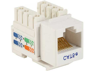 White Color Cat5e 110 Type Punch Down Keystone Jack AllCables4U