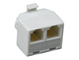 RJ11 6P/4C Male to 2 x Female Modular T-Adapter AllCables4U