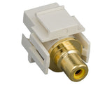 Yellow Center RCA Female to Female Recessed Keystone Jack AllCables4U
