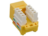 Yellow Color Cat6 110 Type Punch Down Keystone Jack AllCables4U