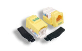 Yellow Color Cat6 Tool-Less Keystone Jack AllCables4U