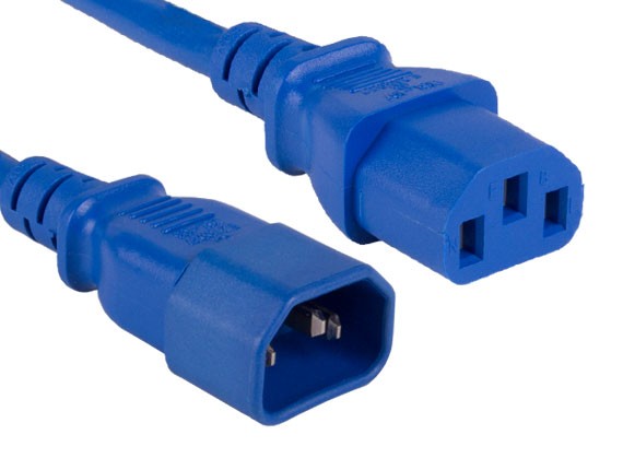 Blue Color 18AWG IEC-60320-C14 to IEC-60320-C13 Universal Jumper Power Cord AllCables4U